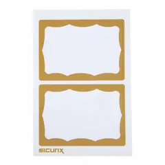 Paper adhesive ID badge in yellow, measuring 2 1/2 in card height by 3 1/2 in card width. Supplied in a pack of 600 with no pre-printed legend. Suitable for temporary identification, access control, or event labeling.