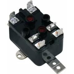 This fan-control relay features a single relay with SPNO/SPNC contact form, providing both normally closed and normally open configurations. It is designed for use in HVAC systems to control fan motors, enabling switching between two states as required.