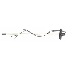 Temperature sensor for HVAC systems, used to monitor return or discharge air temperature in ducts. Provides accurate readings to the control system for optimizing heating and cooling performance. Replacement component for HVACR controls.
