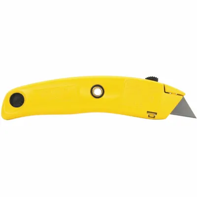 STANLEY Utility Knife: 7 in Overall Lg, Steel Std Tip, Plain, Aluminum, Yellow - Retracting Utility Knives