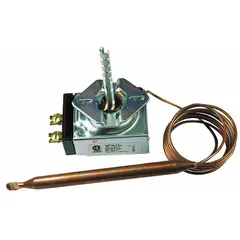 Electric thermostat for temperature regulation in commercial and industrial HVACR systems. Suitable for rooftop units, packaged equipment, and refrigeration circuits requiring precise electric control.