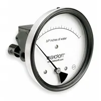 ASHCROFT Differential Pressure Gauge: Dual In-Line or Back, 1/8 in NPT Female, ±3% Gauge Accuracy (MPN 451134EDRQMXCYLM40IWD)