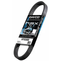 DAYCO HPX5004 is a cogged V-belt from the HPX Series, featuring aramid reinforcing cord material and a 26° angle. With a thickness of 9/16 in, this belt is designed for industrial power transmission applications, providing high load capacity and flexibility for machinery drives.