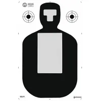 Black paper silhouette target with state-specific design. Measures 35 inches high by 23 inches wide. Sold in a 50-pack. Suitable for firearms training and marksmanship practice