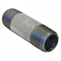 Pipe Nipple: 1/2 in Nominal Pipe Size, 2 in Lg, Schedule 80, Galvanized Steel, Threaded on Both Ends (MPN 0331514406)