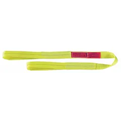 This LIFT-ALL Type 3 standard polyester flat-eye web sling has a 5 ft sling length, 11 in eye length, and 1 ply. It is designed for lifting and rigging loads in industrial settings such as manufacturing, warehousing, and construction. The flat-eye design provides flexibility and load protection during controlled lifting operations.