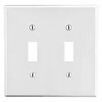 HUBBELL Wall Plate: Toggle, 2 Gang, White, Midsize Size (MPN PJ2W)