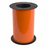 This continuous label roll is made of orange gloss vinyl with a magnetic adhesive backing, suitable for indoor and outdoor use. It measures 8 inches by 25 feet and is designed for use with the LabelTac 6 printer series. The magnetic backing allows labels to be temporarily or repositionably attached to metal surfaces for identification or safety marking
