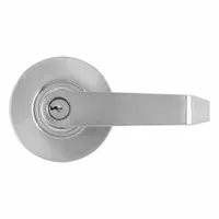 Storeroom lever lockset for interior doors requiring key-only entry and free egress. Satin chromium-plated zinc finish. ADA compliant lever. Style 99 lockset. Not ligature-resistant. No visual indicator