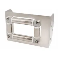 Stainless steel roller guide assembly for T Series spring-return hose reels. Features a blue stainless steel bracket and stainless steel rollers. Multi-direction return location allows flexible hose routing. Used to guide hose smoothly onto the reel, reducing wear and tangling in industrial environments