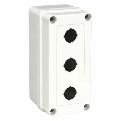 HOFFMAN Push Button Enclosure: 22mm, 3 Holes, Non-Metallic - Enclosures for 22mm Operators