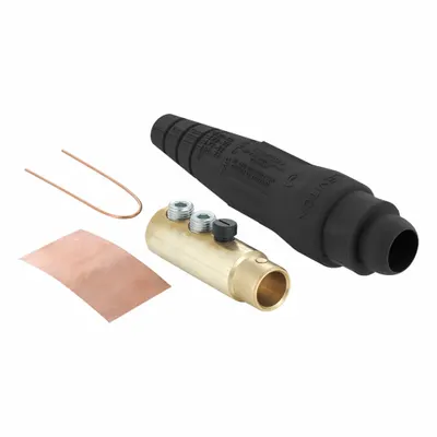 LEVITON Single Pole Inline: Female, Black, 600V AC/600V DC, 400 A, Double Set Screw Termination - Plugs with Set Screw Terminations