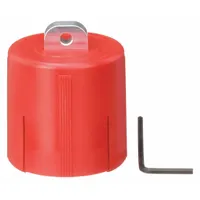 This pneumatic regulator lockout is of the Allen Wrench/Cap/Lockout type. It is used to secure pneumatic regulators during maintenance or servicing, helping enforce lockout/tagout procedures by preventing accidental pressurization