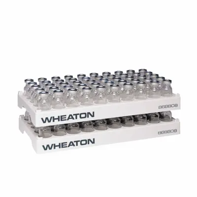 WHEATON Polypropylene Vial Rack, White, 50 Positions, 868808 - Lab Storage Racks
