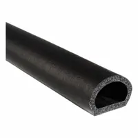 This D-shaped seal is made of EPDM foam rubber with a high-strength adhesive backing for self-adhesive mounting. It is used for sealing gaps in doors, panels, enclosures, and machinery to provide protection against weather, dust, and vibration
