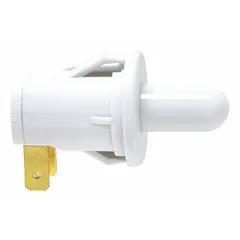 Refrigerator light switch that activates interior illumination when the door is opened. Designed for use in Electrolux refrigerators and freezers.