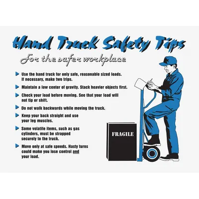 ACCUFORM Hand Truck Safety Tips Poster - Hand Truck Safety Tips For The Safer Workplace Posters