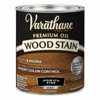 This interior oil-based wood stain in Ipswich Pine provides a semi-transparent satin finish that enhances natural wood grain. Suitable for use on interior wood surfaces such as trim, furniture, and cabinetry. Available in a 1-quart container