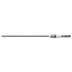 Flame rod used in industrial gas burners and HVAC systems to detect flame presence. It sends a flame-sensing signal to the burner controller, confirming ignition and preventing unburned fuel accumulation. Consult OEM documentation for electrical ratings and dimensions.