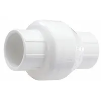 NDS Swing Check Valve: Swing, Inline Valve Body, 1/2 in Pipe Size, IPS x IPS, PVC, 14°F to 140°F (MPN 1520-05)