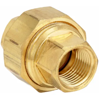 OEM Brass Pipe Union, 1/2 in x 1/2 in, 1000 psi, 2 in Lg - Threaded High-Pressure Pipe Fittings for Potable Water