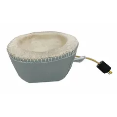 Fiberglass cloth heating mantle for round-bottom flasks, rated 500 W max and 400°C max. Includes 4 ft 2-wire cord with locking connector. Requires separate controller (not included). For use with model 60AG04.