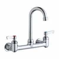 ELKAY Handle-Operated Faucet: Wall, Centerset, Brass, Chrome Plated, 1.5 gpm Flow Rate, Gooseneck (MPN LK940GN04L2H)