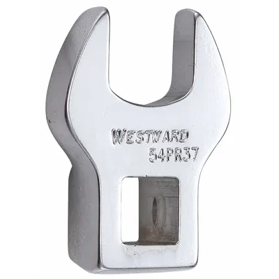 WESTWARD SAE Open End Crowfoot Wrench, 9/16 in Head, 3/8 in Drive, Chrome - SAE Open End Crowfoot Wrenches