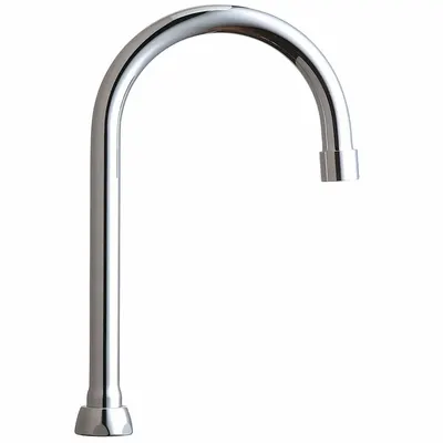 CHICAGO FAUCETS Gooseneck Swivel Spout, Polished Chrome, Brass, Laminar Flow - Gooseneck Faucet Spouts