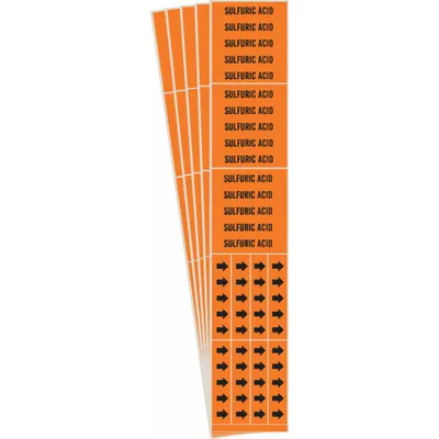 BRADY Sulfuric Acid Adhesive Pipe Marker - Sulfuric Acid Adhesive Pipe Markers