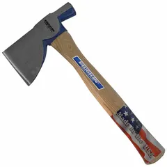 This hammer hatchet features a 22 oz steel head with a powder-coated finish and a 3 1/2 in cutting edge. The wood handle provides a secure grip for chopping, splitting, and light demolition tasks. Meets ASME standards.
