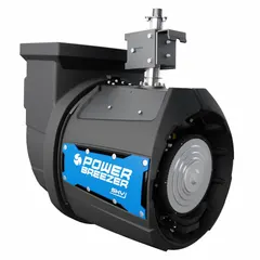 This mounted misting cooler is designed for outdoor cooling in commercial and industrial settings. It mounts to street lights and delivers a 126,500 BtuH cooling capacity with a maximum misting distance of 30 ft. The unit operates on 110/277V AC power.