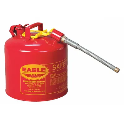 EAGLE U251S Type II Safety Can, 5 gal, Red, with 7/8 in OD Hose - Flammable Liquids Safety Cans