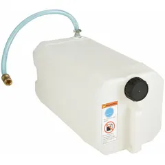 Replacement water tank for masonry, tile, and concrete saws. Supplies water for wet cutting to cool the blade and suppress dust. OEM part for maintaining saw performance.
