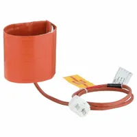 Silicone rubber beaker heater for 250 mL beakers, rated 150 W. Features removable hook-and-loop fastener for flexible attachment. Ungrounded; requires separate controller. Overall dimensions 12 1/4 in length by 2 3/4 in width. Used for controlled heating of beakers in laboratory and industrial settings