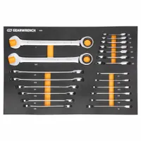 GEARWRENCH Hand Ratchet Set: Not Reversible, 20 1/4 in Overall Lg, 5° Min Arc Swing (MPN 86526)