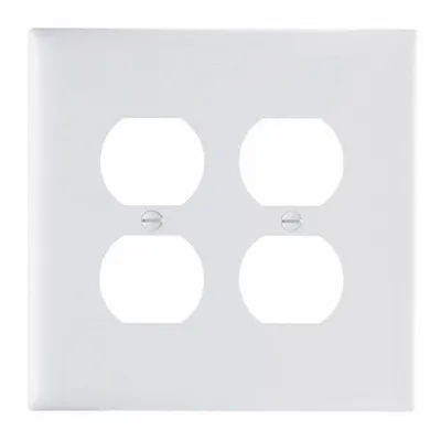 LEGRAND Wall Plate: Duplex Outlet, 2 Gang, White - General Purpose Wall Plates