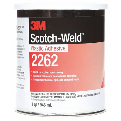 3M 2262 Contact Adhesive for Plastics, 1 qt Can, Clear, Water-Resistant - Contact Adhesives for Rubber & Plastics