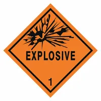 STRANCO INC DOT Container Label: 1.6 Explosive, 4 in x 4 in, 4 in Label Ht, 4 in Label Wd, Vinyl (MPN HMSL-0102-V250)