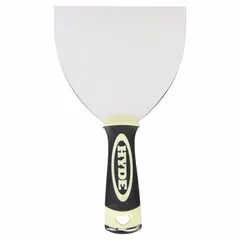 Standard spreading tool with a straight, full carbon steel blade and a polypropylene/TPE handle. Used for applying and smoothing joint compound on drywall seams.