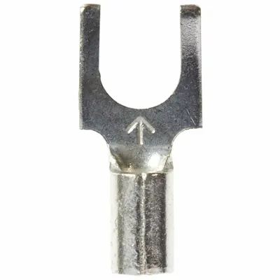 3M Fork Terminals: Bare, #10 Stud Size, 16 AWG – 14 AWG Wire Range, Block Fork - Non-Insulated Fork Terminals