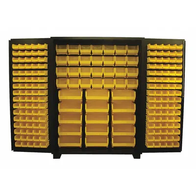 JAMCO Bin Cabinet: 60 in x 24 in 78 in, 0 Shelves, 199 Bins, Yellow, Flush, 14 ga Panel - Standard Bin Cabinets