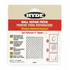 This drywall repair patch is used for covering holes and cracks in walls and ceilings prior to painting. The 4 in x 4 in gray patch provides 0.11 sq ft of coverage for small-area repairs.