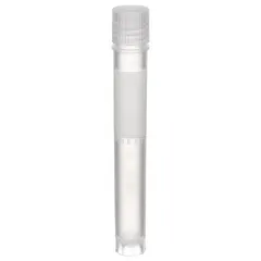 Cryogenic Vial, Polypropylene, 5 mL, Natural, Sterile, 12 mm Body Dia, Self-Standing, Round Bottom, External Thread, with Closure