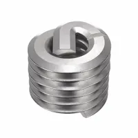 Screw-locking tanged helical insert for repairing or reinforcing internal threads in metal. Features a #2-56 coarse right-hand thread, 18-8 stainless steel construction with dry film lubricant finish, and tensile strength of 200,000 to 250,000 psi. Supplied in packs of 1,000. Suitable for applications requiring vibration-resistant thread locking