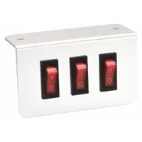 This rocker switch provides On/Off control for automotive electrical circuits. It features a red actuator and silver stem, and is designed for mounting under the dash. Suitable for controlling accessories such as lights, fans, or pumps in vehicles, boats, or off-road equipment