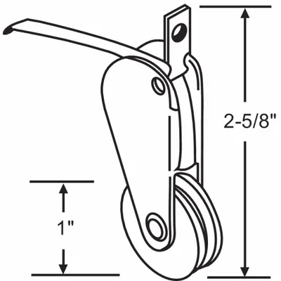 OEM APPROVED VENDOR Hanging Door Roller, 3/8 in Wd, 25 lb Max Wt, 10-312 - Hanging Door Rollers