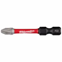 This MILWAUKEE power bit features a Pozidriv PZ2 head in Imperial size, with a hex shank for secure fit. It is impact rated for use with impact drivers in fastening applications. Suitable for general assembly and construction tasks requiring Pozidriv screwdriving