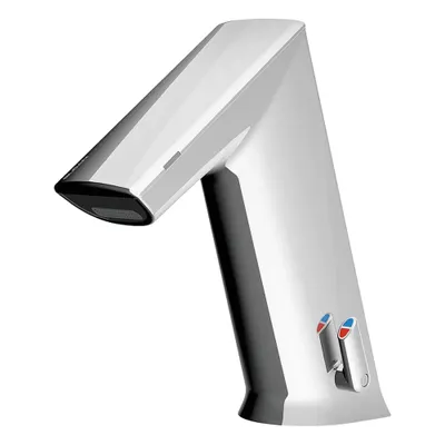 SLOAN Bathroom Sensor Faucet: BASYS, Cast Zinc, Chrome Finish, Single-Post, Hardwired - Single-Post Sensor Bathroom Faucets