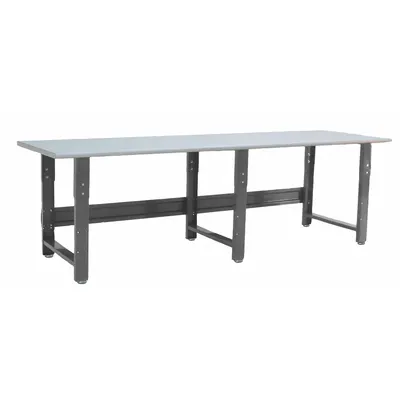 BENCHPRO Workbench: Adj Ht, Plastic, 120 in x 36 in, 1,600 lb Overall Load Capacity - Open-Base Workstations